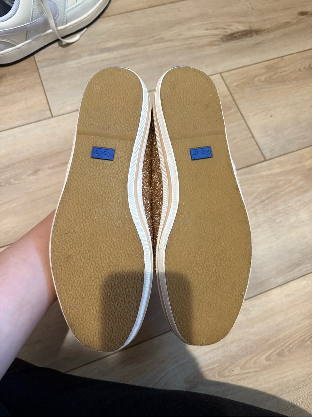 Keds Women's Glitter Lace-Up Flats in Rose Gold - Picture 5 of 5
